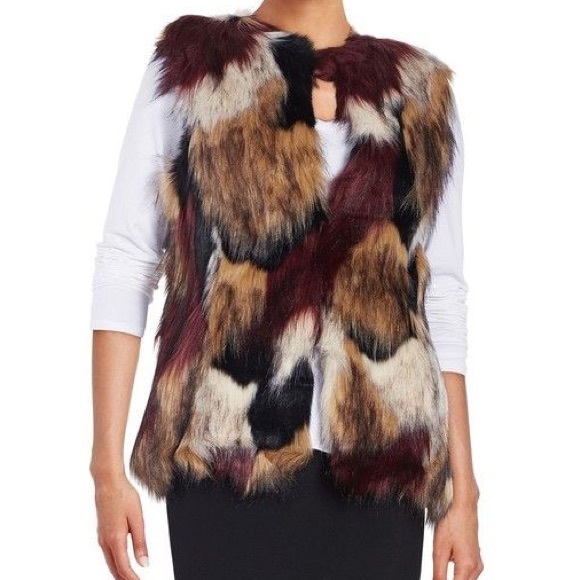 NWOT Design Lab Lord & Taylor Faux Fur Vest (XS) - Picture 6 of 6